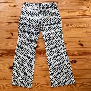 Lulu-B Aqua and Navy Geometric Pants Size L